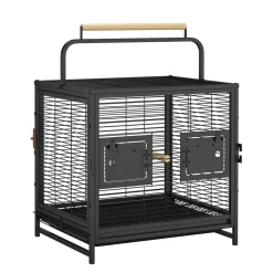 Transportkäfig für Vögel 48 x 38 x 67 cm schwarz