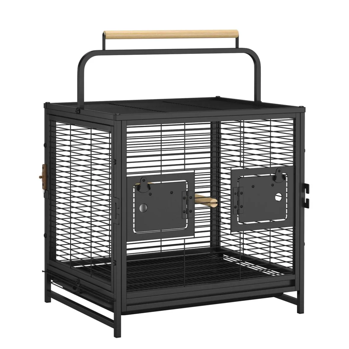 Transportkäfig für Vögel 48 x 38 x 67 cm schwarz
