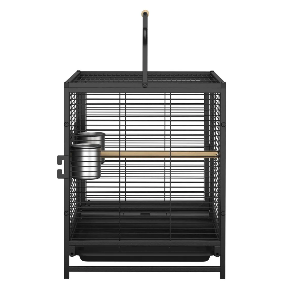 Transportkäfig für Vögel 48 x 38 x 67 cm schwarz