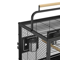Transportkäfig für Vögel 48 x 38 x 67 cm schwarz