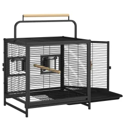 Transportkäfig für Vögel 48 x 38 x 67 cm schwarz