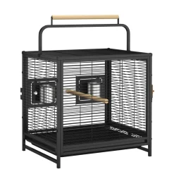 Transportkäfig für Vögel 48 x 38 x 67 cm schwarz