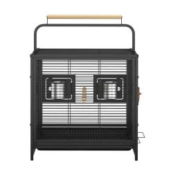 Transportkäfig für Vögel 48 x 38 x 67 cm schwarz