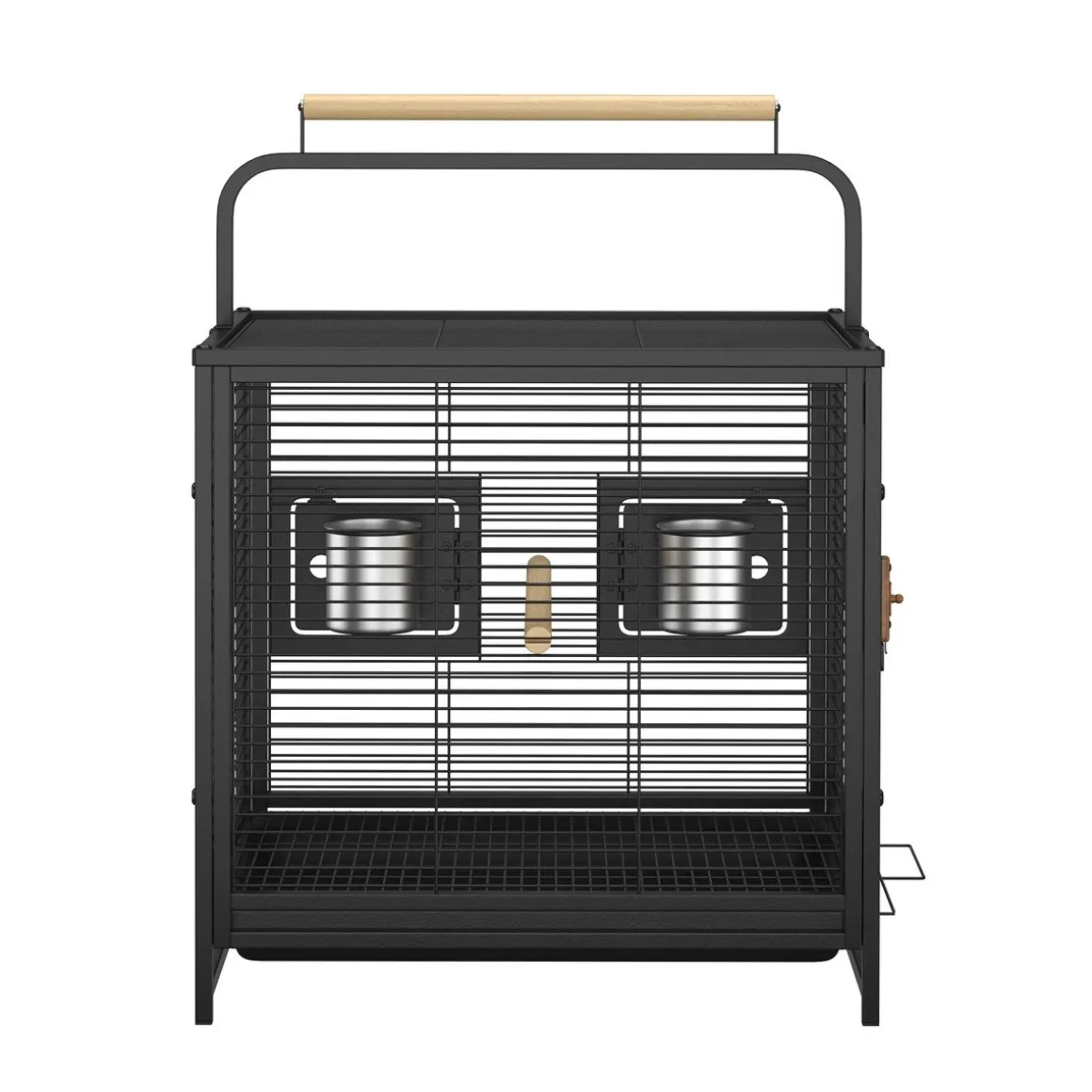 Transportkäfig für Vögel 48 x 38 x 67 cm schwarz