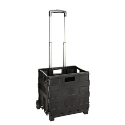 Transportwagen Aluminium mit Klappkiste 30L schwarz | GONSER.CH