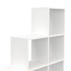 Treppenregal Raumteiler NASIR 6 Fächer 107 x 107 cm weiss | GONSER.CH