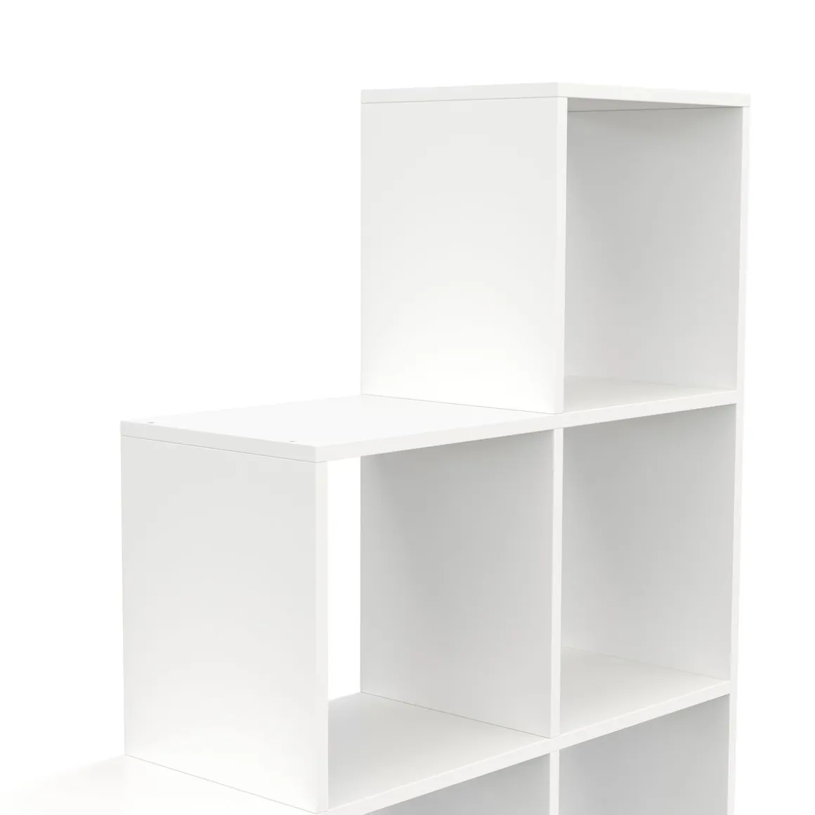 Treppenregal Raumteiler NASIR 6 Fächer 107 x 107 cm weiss | GONSER.CH