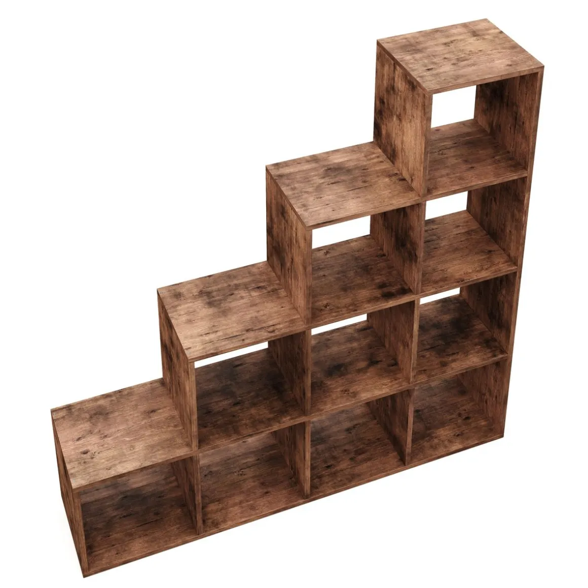 Treppenregal Raumteiler Vintage BONITA 10 Fächer 130 x 130 cm