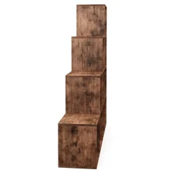 Treppenregal Raumteiler Vintage BONITA 10 Fächer 130 x 130 cm