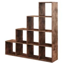 Treppenregal Raumteiler Vintage BONITA 10 Fächer 130 x 130 cm