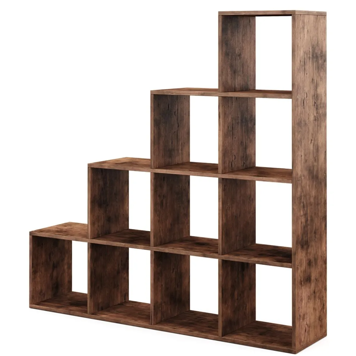 Treppenregal Raumteiler Vintage BONITA 10 Fächer 130 x 130 cm