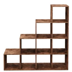 Treppenregal Raumteiler Vintage BONITA 10 Fächer 130 x 130 cm