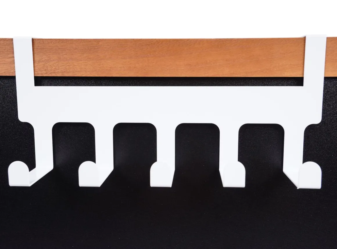 Türgarderobe Eisen 5 Haken 34 x 14 cm weiss