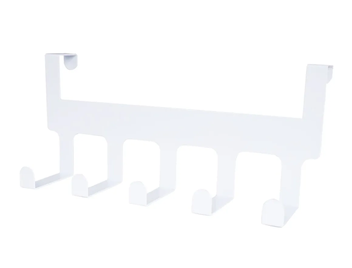 Türgarderobe Eisen 5 Haken 34 x 14 cm weiss