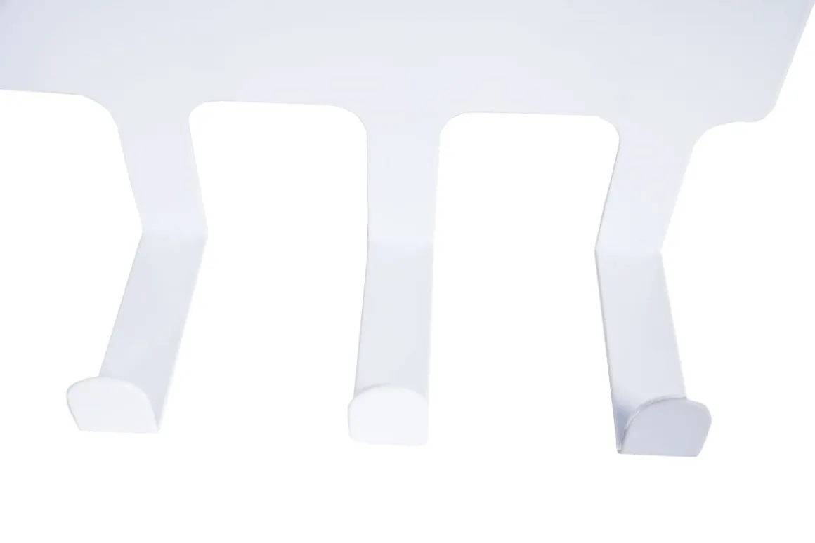 Türgarderobe Eisen 5 Haken 34 x 14 cm weiss