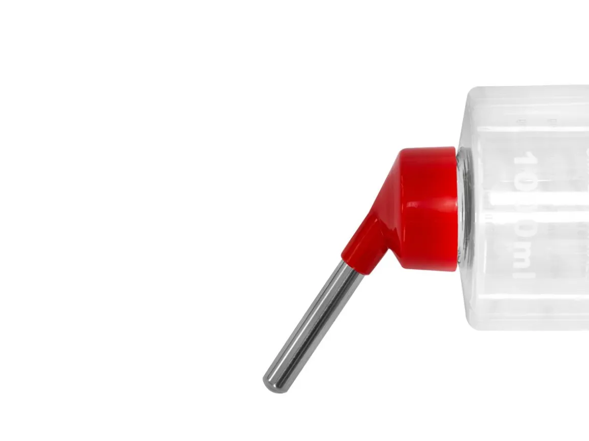 Trinkflasche 1L rot/transparent