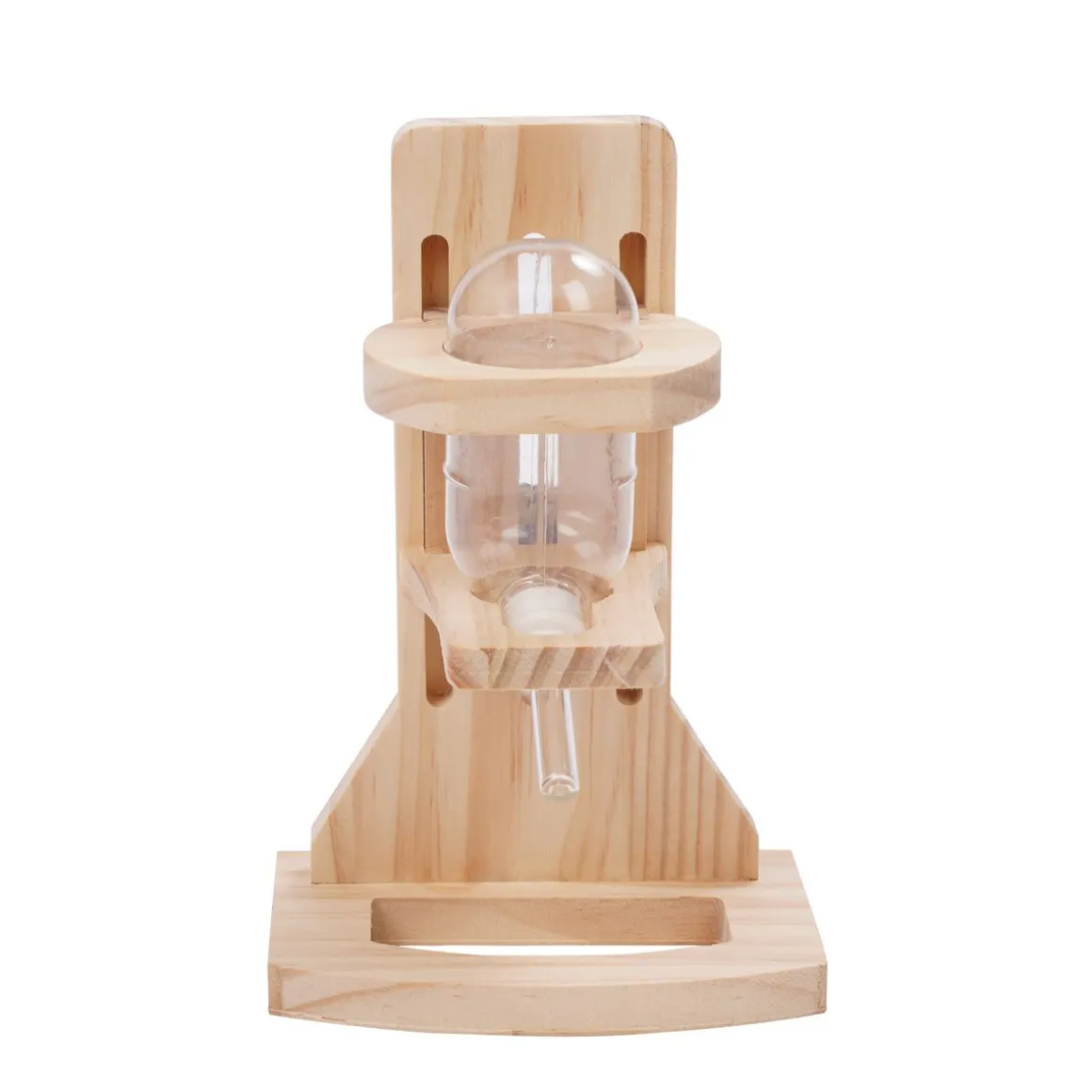Trinkflasche 125 ml mit Holzständer natur/transparent