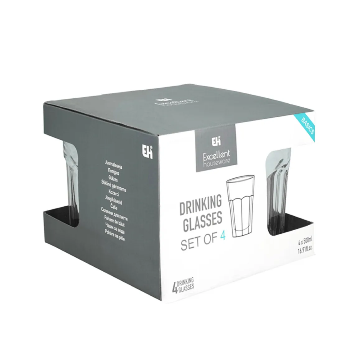 Trinkglas 4er Set 500 ml