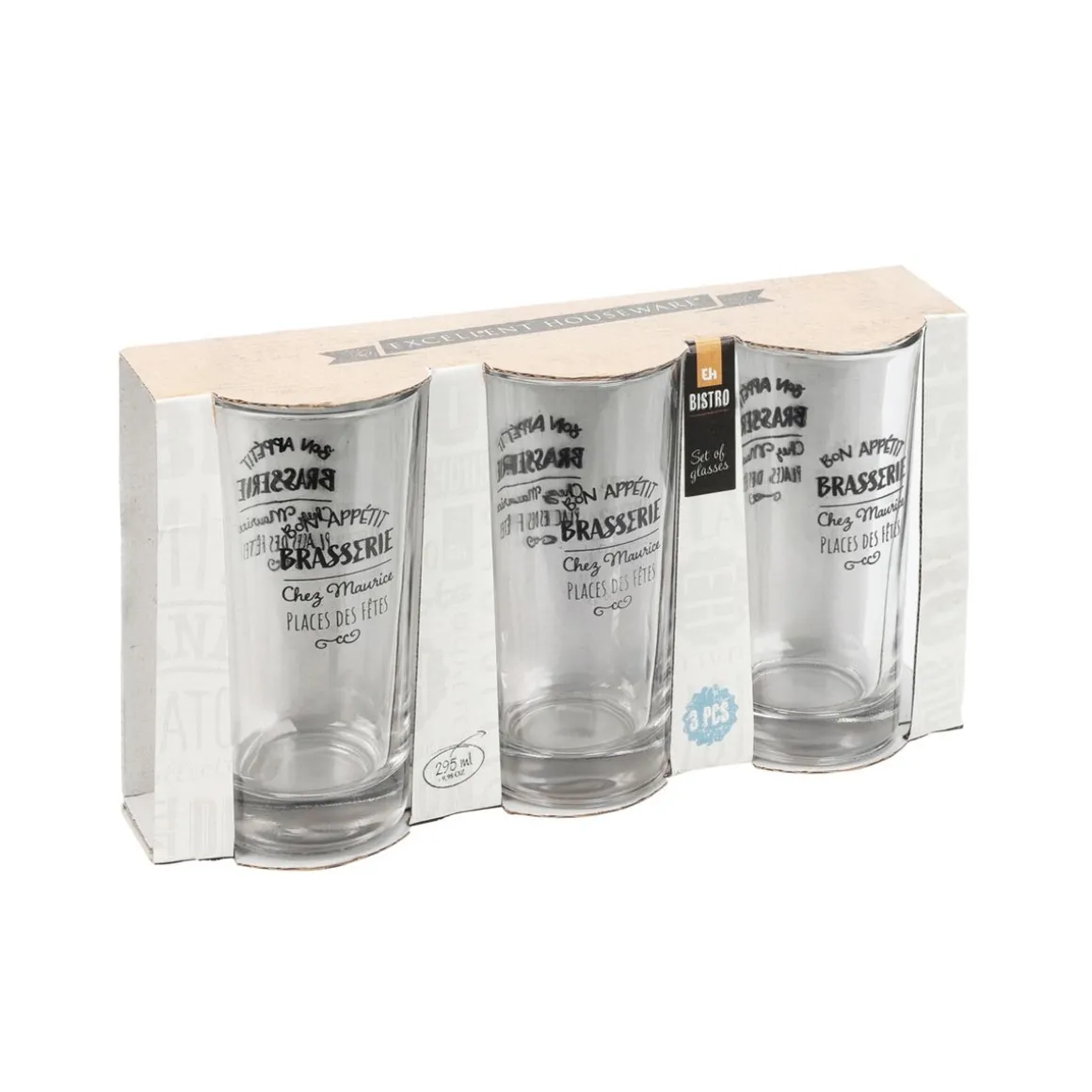 Trinkglas 3er Set 295 ml 4-teilig