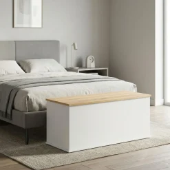 Truhe ARLES 100 x 40 x 47 cm weiss