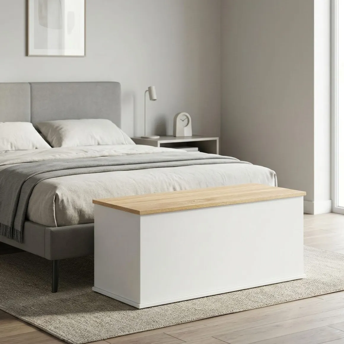 Truhe ARLES 100 x 40 x 47 cm weiss