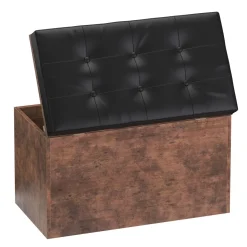 Truhe Leder Vintage BONITA 76 x 48 x 40 cm