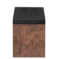 Truhe Leder Vintage BONITA 76 x 48 x 40 cm