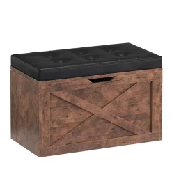 Truhe Leder Vintage BONITA 76 x 48 x 40 cm