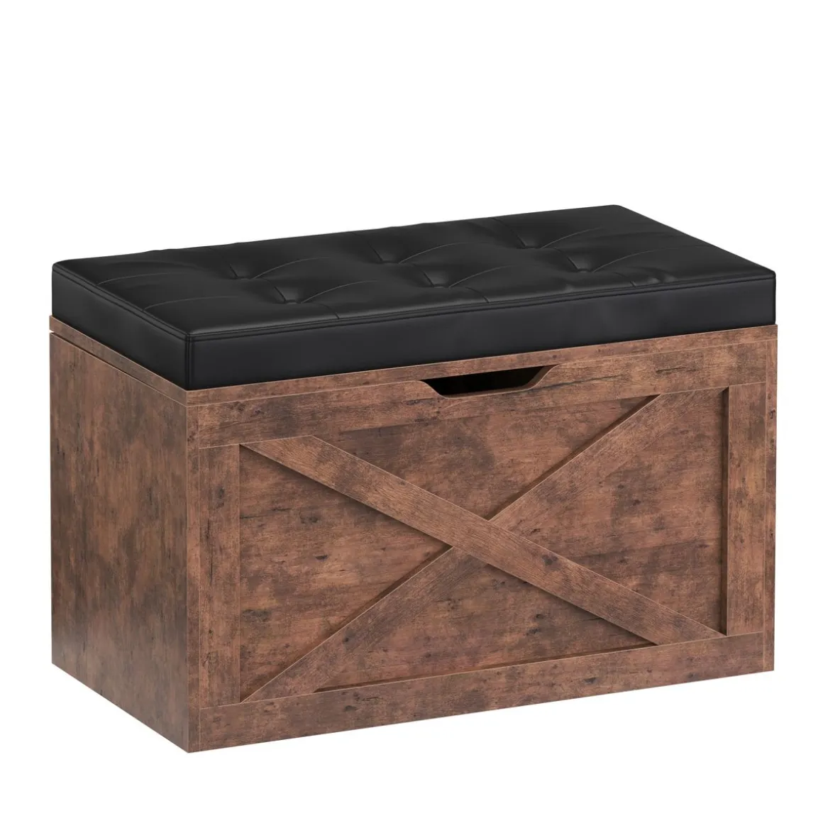 Truhe Leder Vintage BONITA 76 x 48 x 40 cm