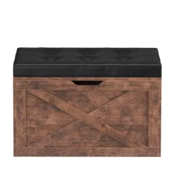 Truhe Leder Vintage BONITA 76 x 48 x 40 cm