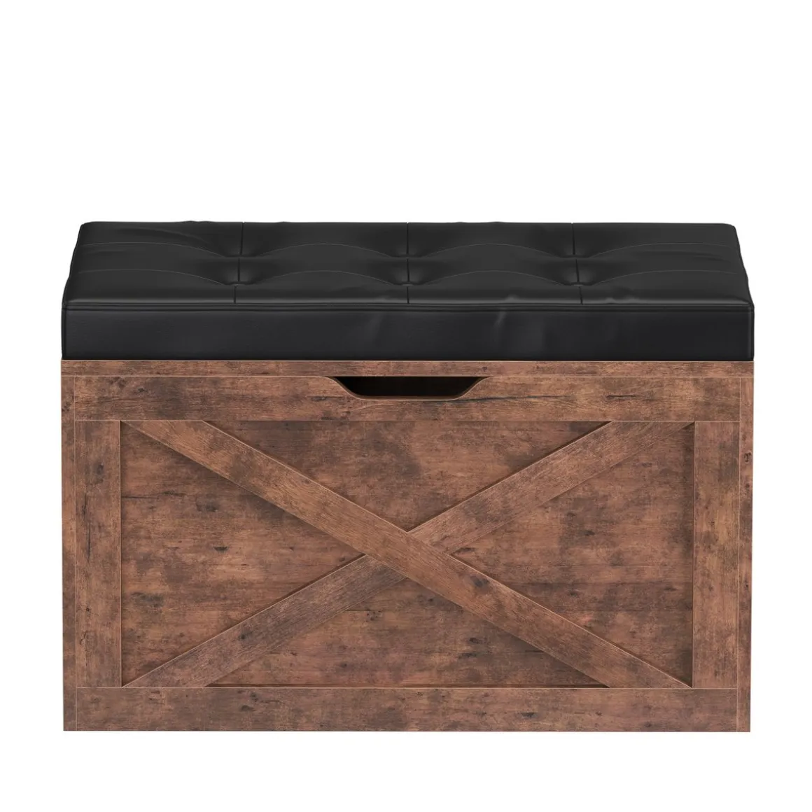 Truhe Leder Vintage BONITA 76 x 48 x 40 cm