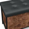 Truhe Leder Vintage BONITA 80 x 50 x 40 cm