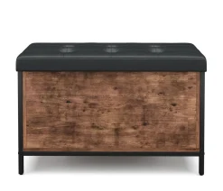 Truhe Leder Vintage BONITA 80 x 50 x 40 cm