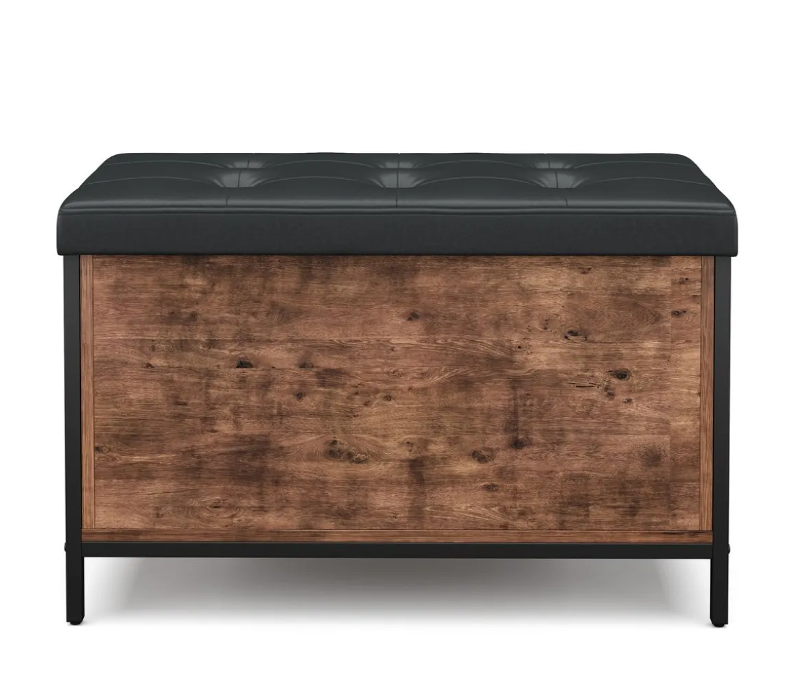 Truhe Leder Vintage BONITA 80 x 50 x 40 cm