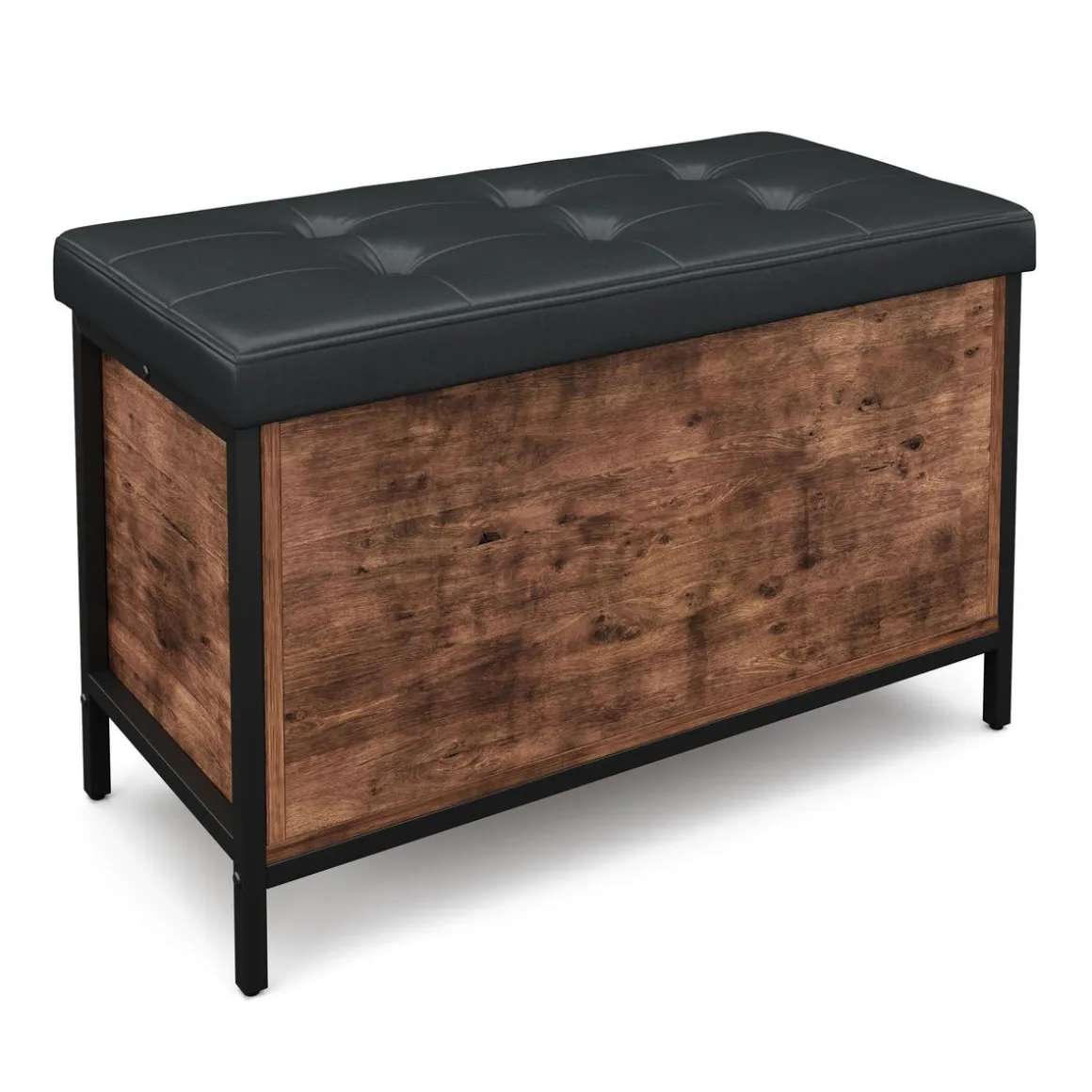 Truhe Leder Vintage BONITA 80 x 50 x 40 cm