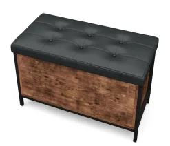 Truhe Leder Vintage BONITA 80 x 50 x 40 cm