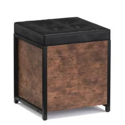 Truhe Leder Vintage BONITA 40 x 50 x 40 cm