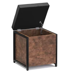 Truhe Leder Vintage BONITA 40 x 50 x 40 cm