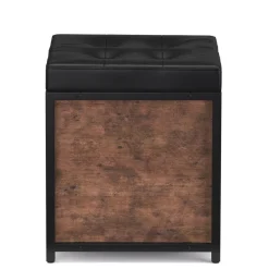 Truhe Leder Vintage BONITA 40 x 50 x 40 cm