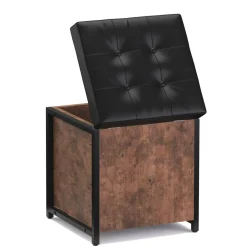 Truhe Leder Vintage BONITA 40 x 50 x 40 cm