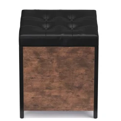Truhe Leder Vintage BONITA 40 x 50 x 40 cm