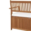 Truhenbank Holz PINTO 119 cm natur/weiss