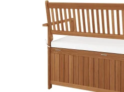 Truhenbank Holz PINTO 119 cm natur/weiss