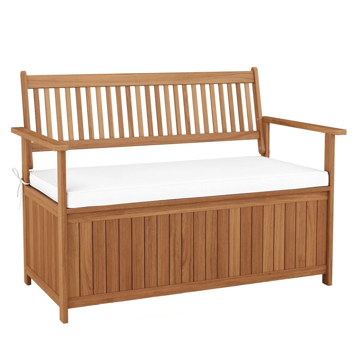Truhenbank Holz PINTO 119 cm natur/weiss