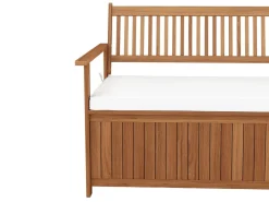 Truhenbank Holz PINTO 119 cm natur/weiss