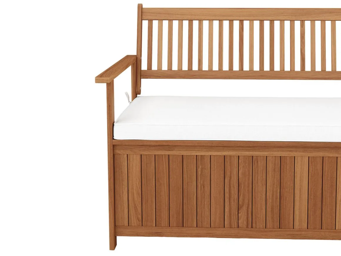 Truhenbank Holz PINTO 119 cm natur/weiss