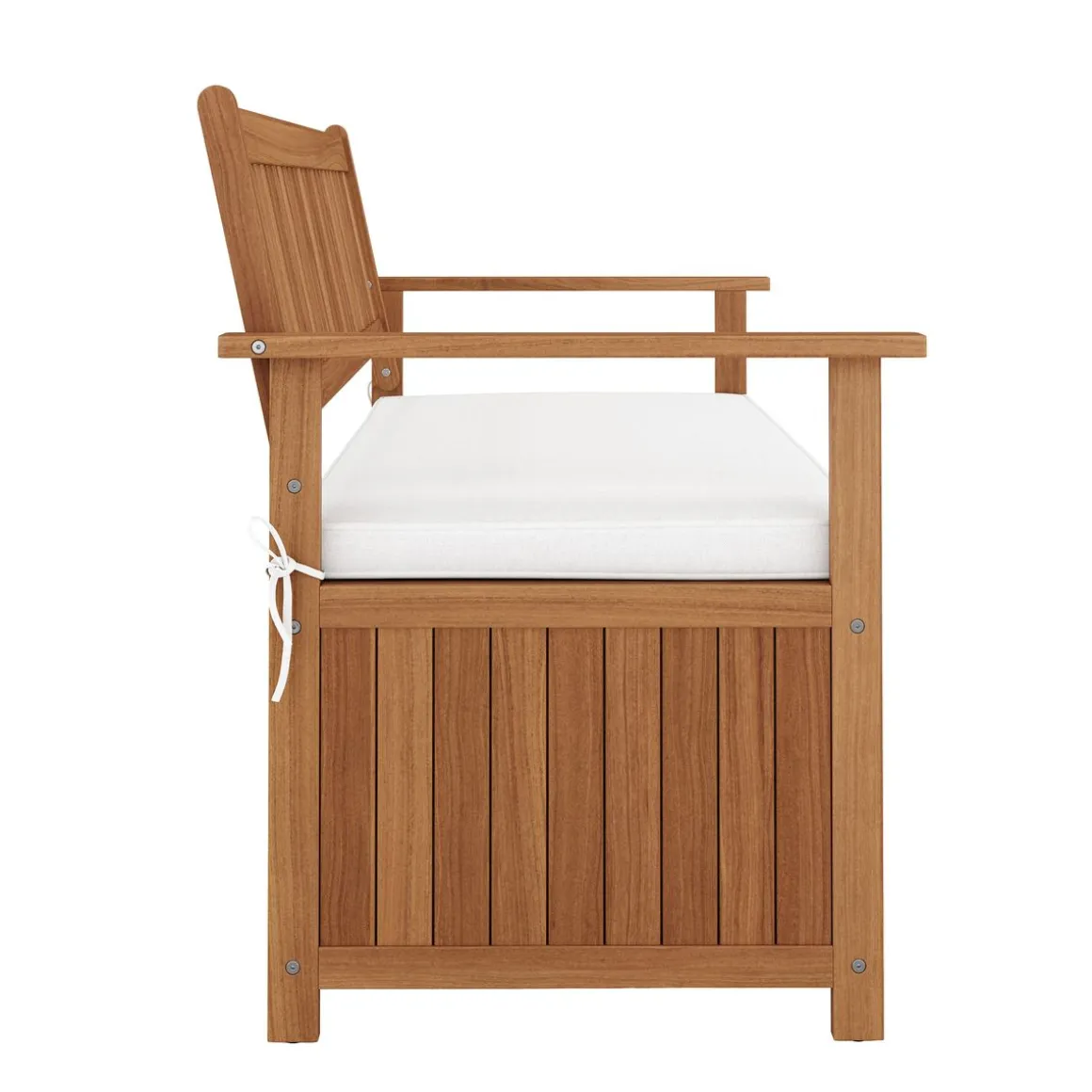 Truhenbank Holz PINTO 119 cm natur/weiss