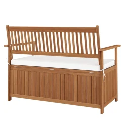 Truhenbank Holz PINTO 119 cm natur/weiss