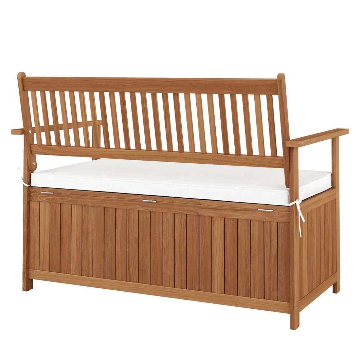 Truhenbank Holz PINTO 119 cm natur/weiss