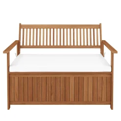 Truhenbank Holz PINTO 119 cm natur/weiss